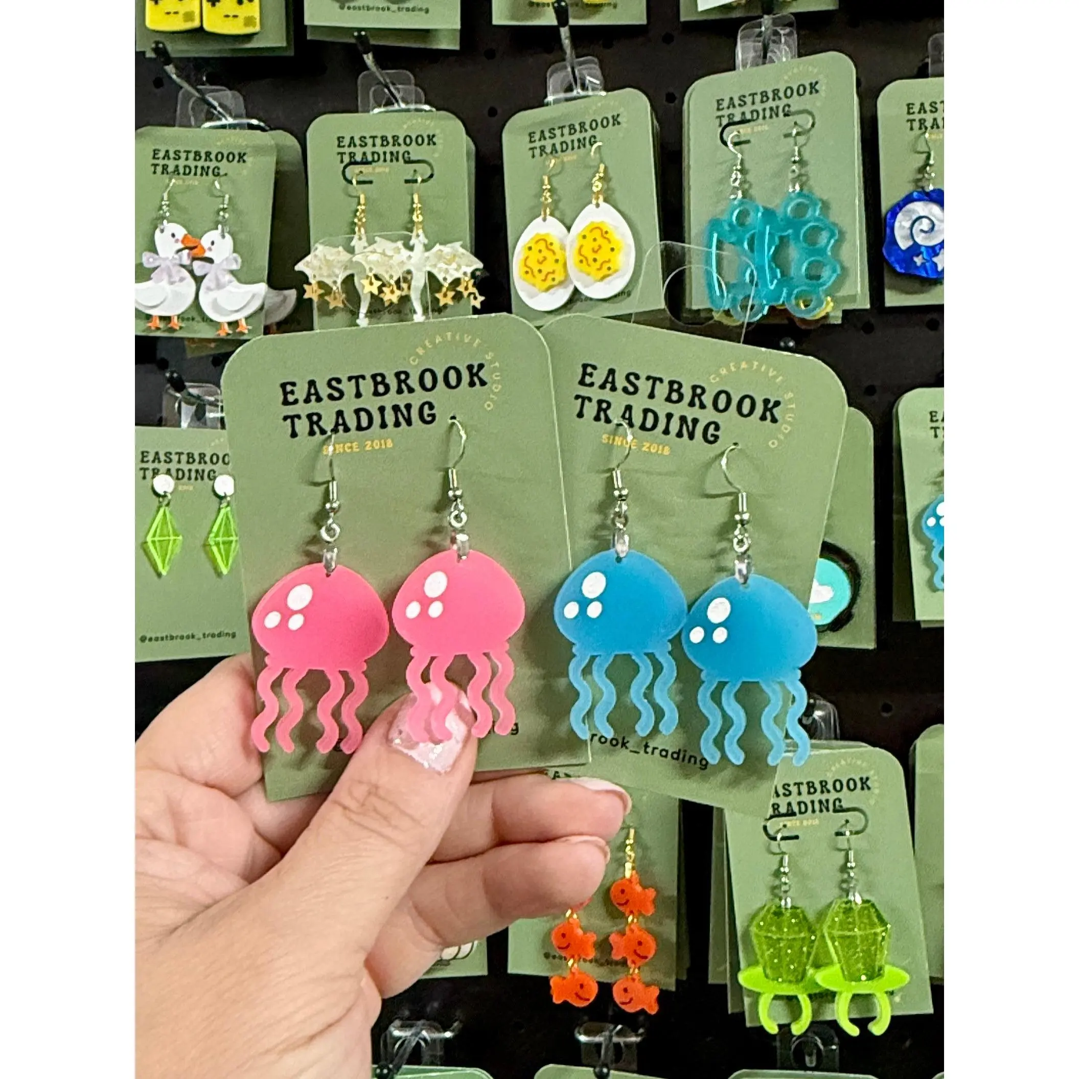 Glow in the dark jelly fish earrings