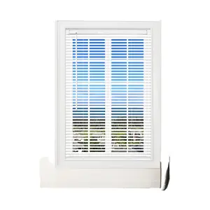 Cordless Vinyl Mini Blinds, 25" W x 48" H 1" Slat White Horizontal Window Blinds for Door, Camper Interiors, Light Filtering Window Treatments, Cordless Blinds