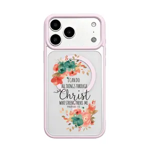 I Can Do All Things Through Christ iPhone Case, Philippians 4:13 Floral Bible Verse Phone Cover, Christian Soft Shockproof Protective Case Gift for iPhone iPhone 17 16 15 14 13 12 11 Pro Max Air Plus MKCX260528007