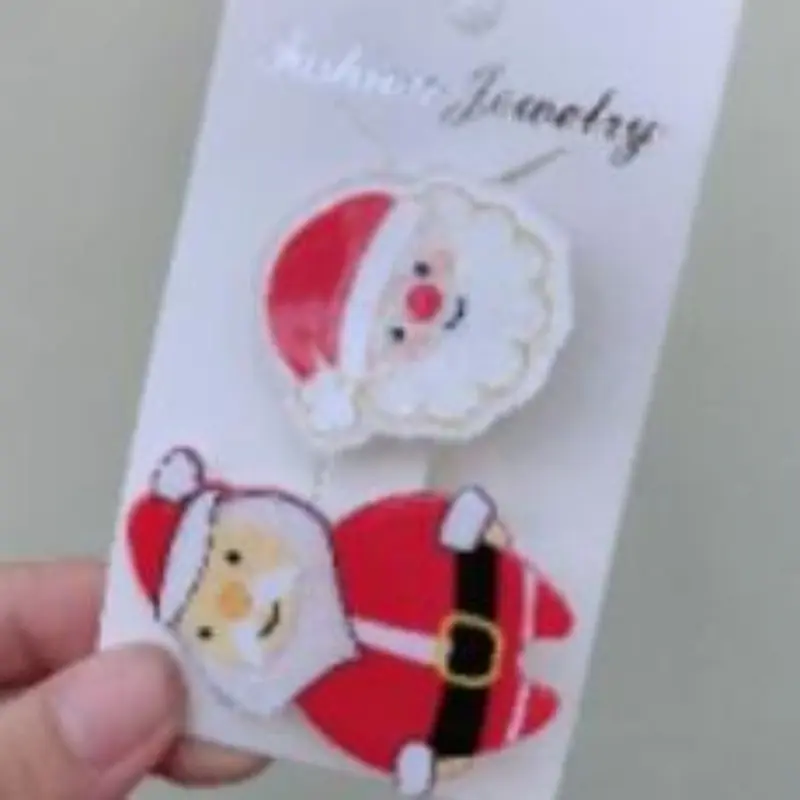 Rumi Black Friday Cute Santa Claus Hair Clip - Clip, Cute-Shaped, Decorated, Sweet Styles for Women - Christmas Party Accessory for Holiday Outfits, Gift Exchange, Clip Hair Clips, Cute-Shaped Hair Clips