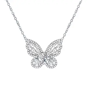 #41（Butterfly Necklace）925 Sterling Silver Synthetic Moissanite Necklace