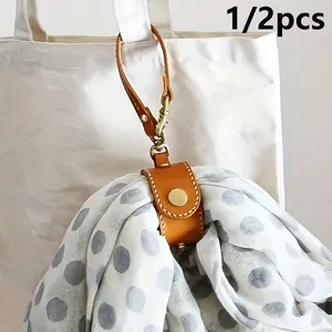 1/2pcs Fashion Faux Leather Glove Rack with Hanging Rope, Easy Installation Wall Mounted Storage for Gloves Scarves, Perfect for Travel and Cycling