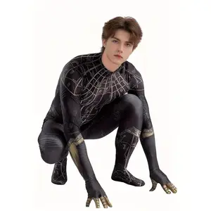 Multicolor Lycra Spandex Full Body Printed Jumpsuit Halloween Costume Festival Party Performance Outfit