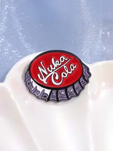 Nura Cola Game Badge Enamel Pins Creative Cola Bottle Cap Alloy Brooch Pin, Cartoon Pattern Badge, Casual Style Jewelry Gift for Friends, Decorative Accessory