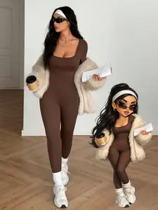 Women's Jumpsuit Casual Comfort Design, Fitted Backless Cutout, Long Pleated Sleeves, Perfect for Outdoor Sports, Sporty Comfy Jumpsuit