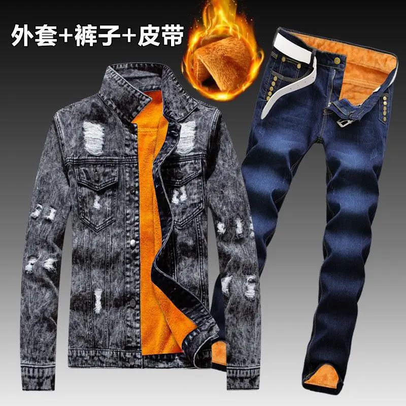 Velvet torn snowflakes/five nail pants