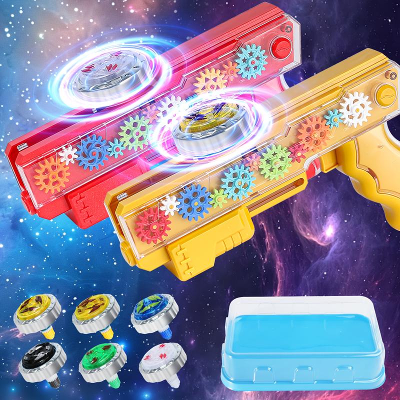 Bey Battling Top Burst Gyro Toy Set Rivalry games with 6 Spinning Top Burst Gyros 2 Toy Launchers Grip Starte, Combat Battling Game Gifts for Boys Children Kids Ages 6+(Red+Blue)