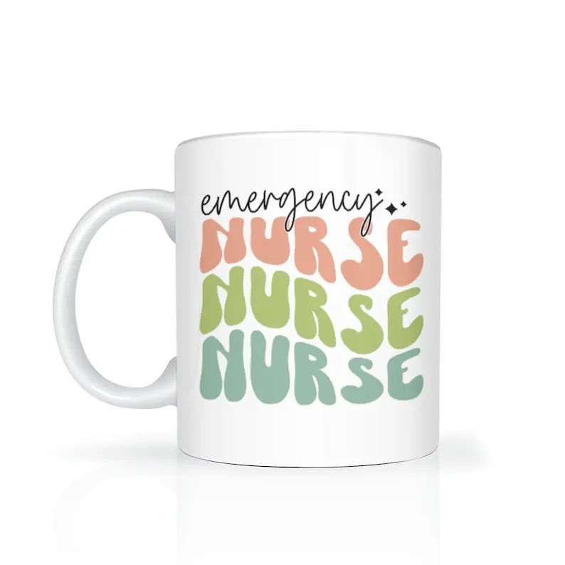 Unique Nursing Mug, Retro Emergency Nurse Coffee Mug Gift For Healthcare Heroes