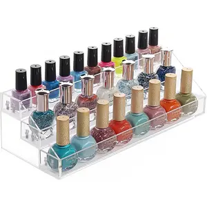 Nail Polish Holder Organizer Clear Acrylic Nail Polish Tray Fingernail Polish Display case 3 layers Essential Oils Holder Makeup Organizer