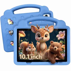 10.1 Inch Kids Tablet, 4GB RAM 64GB ROM, Android 12, Dual Camera, Kid-Proof Case with Handle, WiFi Learning Tablet for Toddlers