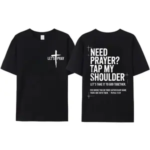Need Prayer Shirt, Tap My Shoulder Let’s Pray Christian Faith T-Shirt, Bible Verse Matthew 18:20, Religious Inspirational Fall Winter Outfit Womenswear