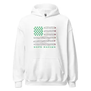 Weed Hoodie Dope Nation American Flag Blended Cotton Unisex Pullover