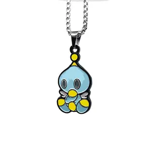 Sonic Adventure Fan-Made Chao Enamel Pendant Chain Necklace – 60cm Stainless Steel Chain