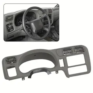 Gray Dash Bezel Designed for Double Din Installation Compatible with Chevy S-10, for GMC Sonoma, Jimmy, And Blazer Models from 1998 to 2004.