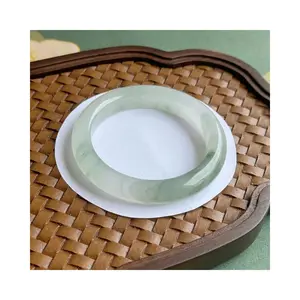 Natural Tianshan Jade Snow Jade Gold Silk Jade Flat Bar Bracelet Accessory Versatile Item for Everyday Wear Moldavite Spiritual Growth Pendant Rainbow Crystal Jewelry Set real  jade  stone