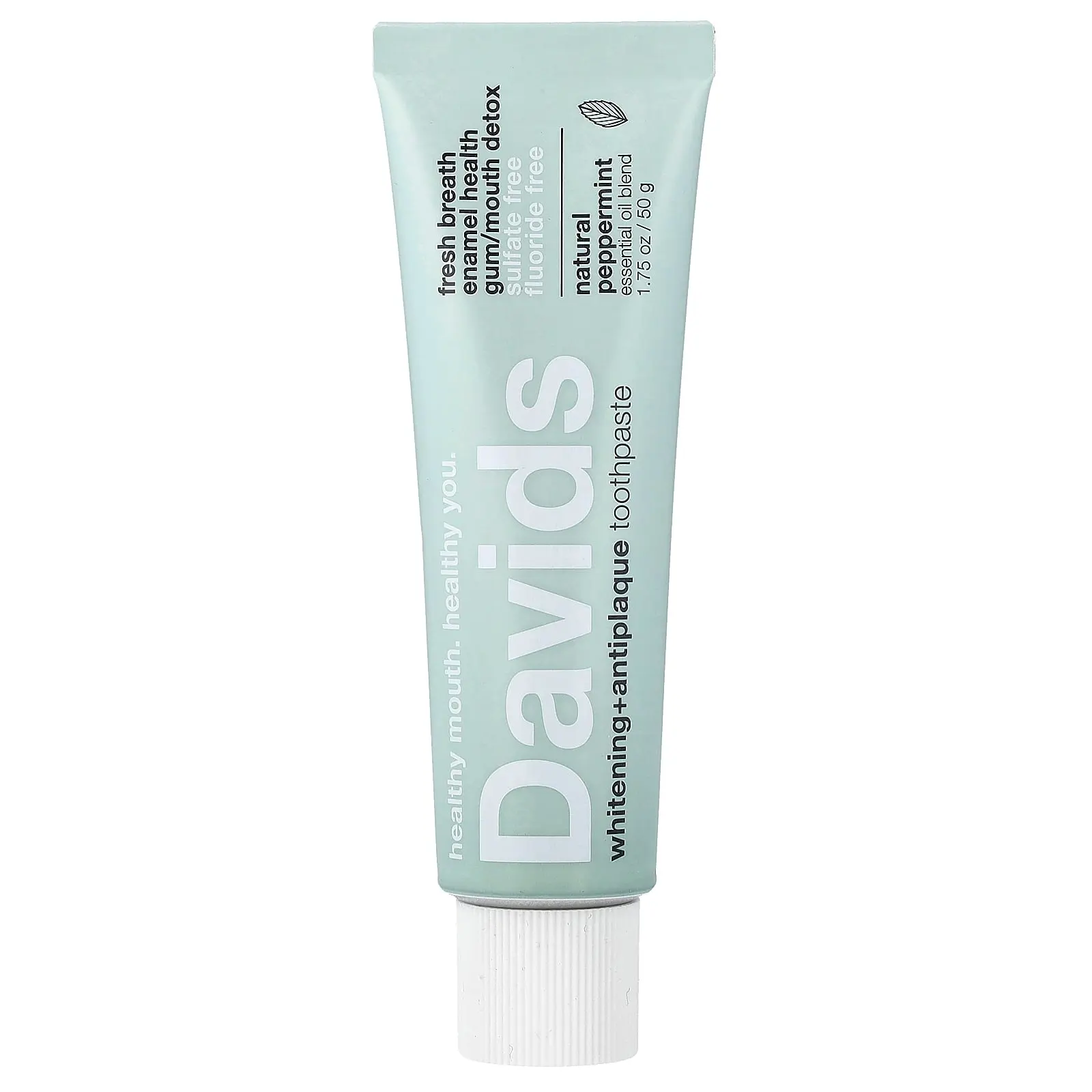 Davids Premium Toothpaste, Whitening Antiplaque, Natural Peppermint, 1.75 oz (50 g)