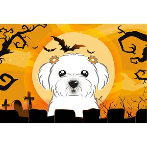 Carolines Treasures  Halloween Maltese Fabric Placemat