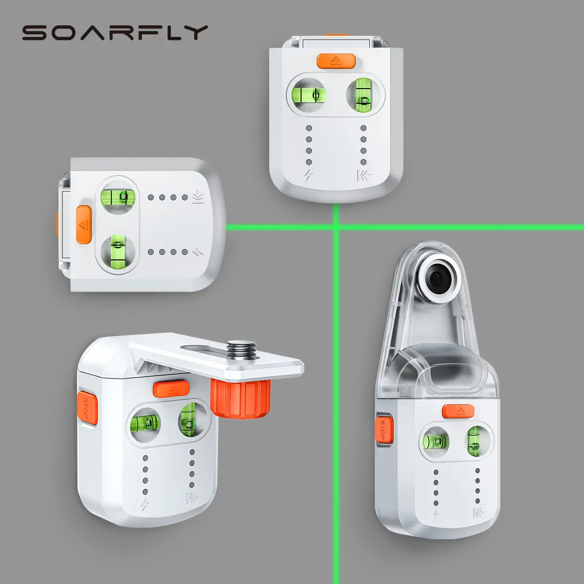 SOARFLY 3-in-1 Laser Level Tool with Suction Cup, Dust Collector, Leveler Tool for Renovations, Furniture installation, Picture Hanging
