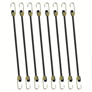 Elastic Bungee Cords with Hooks, 4/8pcs Mini Bungee Straps, Multi-Purpose String Luggage Straps, Securing Fixings, Camping Tent Tarp, Durable Nylon Rope