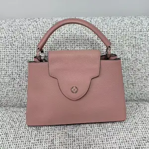 Pre-owned Louis Vuitton calfskin Tote Bags Taurillon Capucines MM Pink Handle Bag