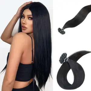 Straight U Tip Hair Extensions Human Natural Keratin Capsule Original Human Hair Extensions 12-20 inch 50pcs Nail Tip Hair