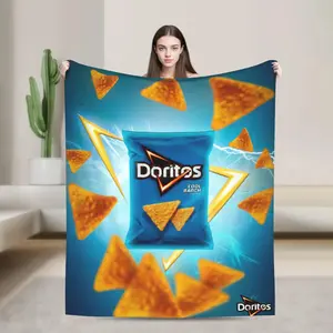 Doritos Snack Style Flannel Blanket, Soft Cozy Throw Blanket for Travel Airplane Outdoor Use and Home Comfort girly bedroom Decor