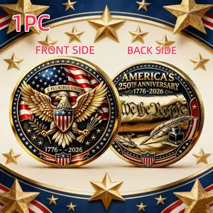 1PC Freedom Heritage Coin Alloy 3D Relief Commemorative Token Eagle Document Theme Educational Collectible Gift for Graduation Gift Birthday Gift Holiday Gift Travel Souvenir Office Desk Decoration Commemorative and Decorative Collectibles