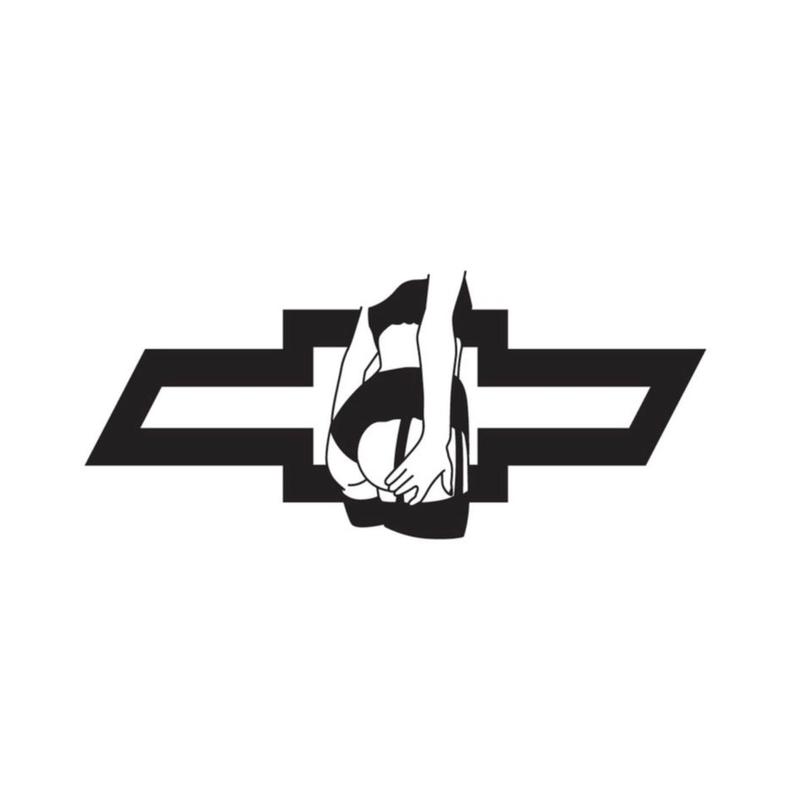 Chevy logo with girl decal - personalized car decal