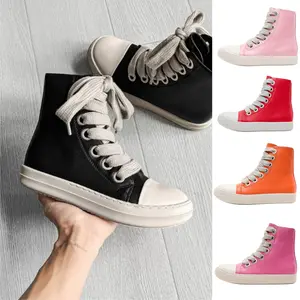Unisex High Top Lace Up Platform Sneakers, Casual Street Style Ankle Shoes