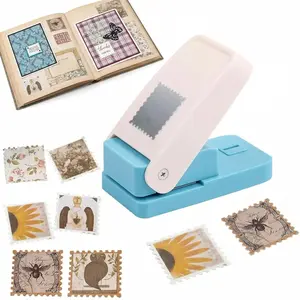 Stamp Punch, 1X0.8inch Stamp Puncher Rectangular Postage Stamps Punches, Stamps Shaped Paper Punch, Lever Paper Punches for Crafting, Craft Cutter Hole Puncher for Scrapbooking Journaling Card Making