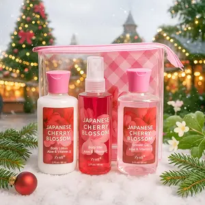 Zynii Body Wash + Body Lotion + Body Spray Japanese Cherry Blossom Fragrance Sakura Whisper Scent Delicate Floral Aroma Long-Lasting Fragrance Deep Moisturizing Luxury & Elegant Year-Round Use