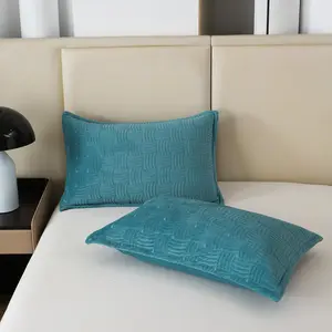 Solid Color Quilted Pillowcase without Filler, 2 Counts Soft Comfortable Breathable Pillow Cover, Pillow Protector for Home Bedroom Dormitory Hotel