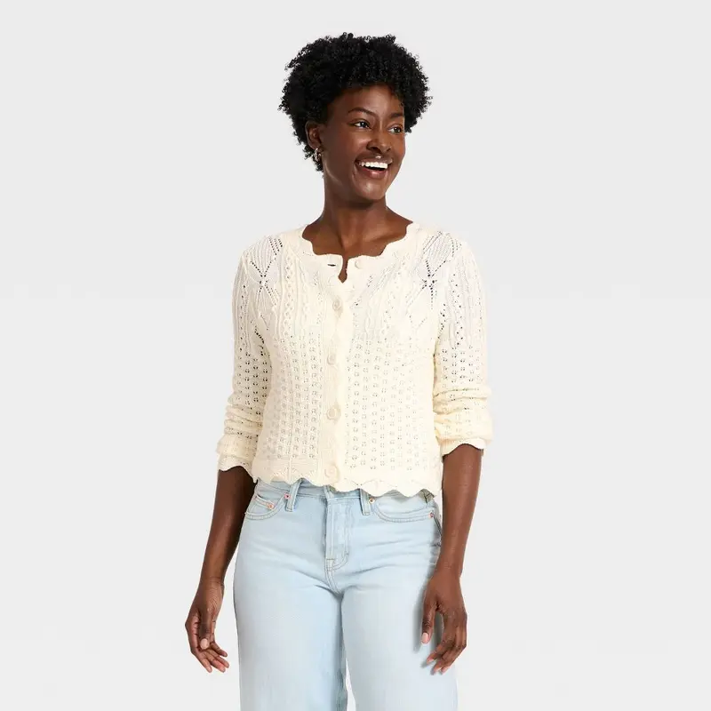 カーディガン GOLD BUTTON CARDIGAN Gold Button V-neck Banded Cardigan | Express