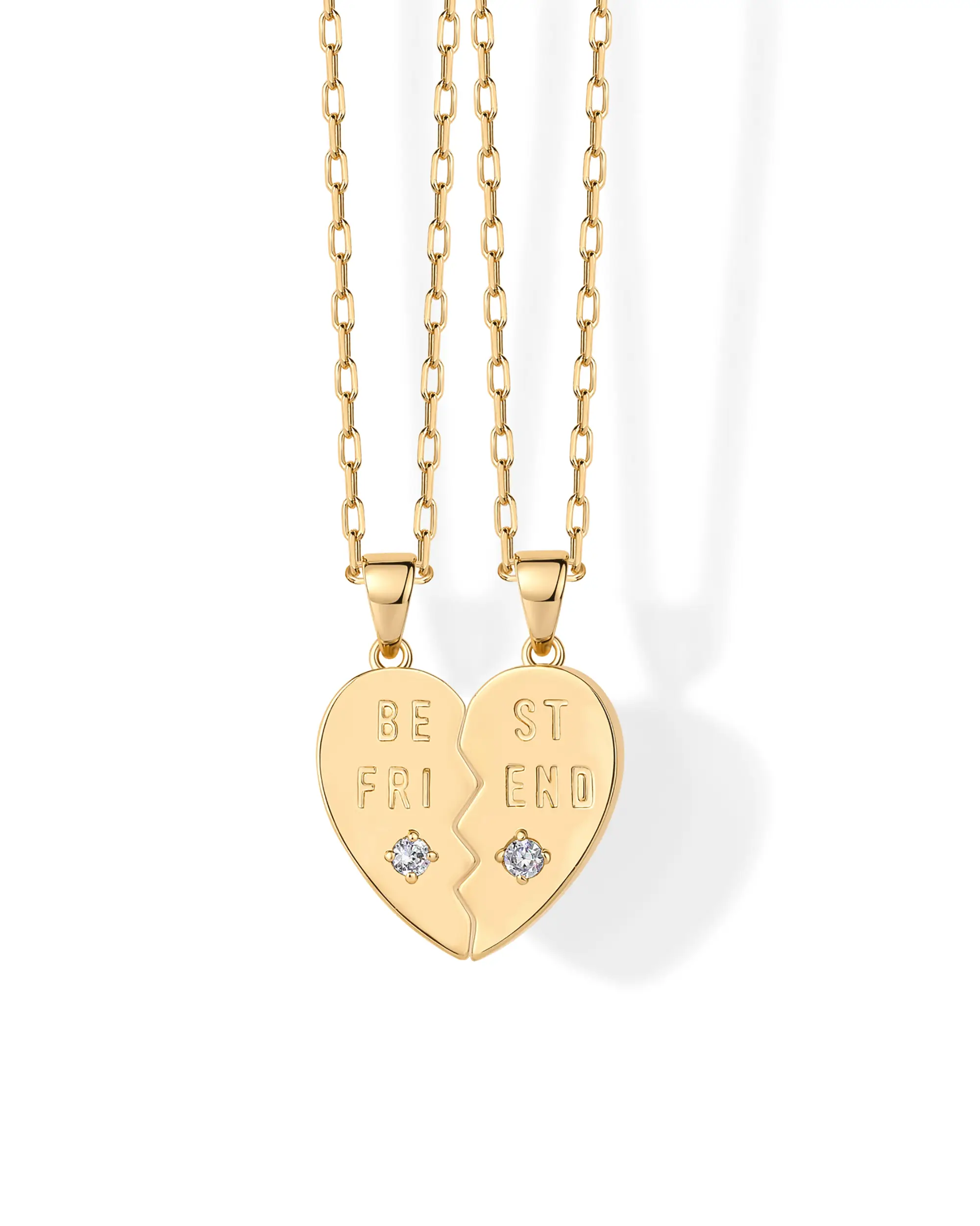 PAVOI 14K Gold Plated Heart Pendant Necklace Set for Women - Two Gifting Valentines Love Pendant Necklaces
