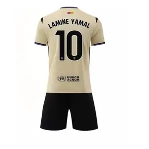 FC Barca 2025/26 Away Football  Jersey Kit – Official Player Version - Premium Cotton Polyester Soccer Shirt, Home Fans Version Begie Football Jersey