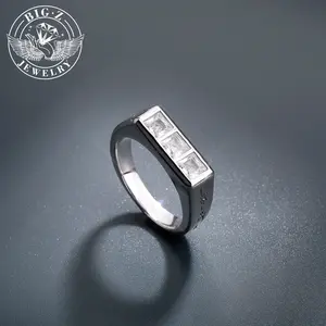 Casual fashion simple ring decoration copper inlaid zircon personality high-end texture men's sugar cube diamond ring, exquisite birthday Valentine's Day back to school season Easter Christmas gift jewelry