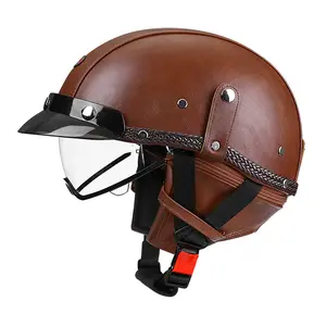 Retro Bucket Half Helmet All Season Stylish Gear for Motorcycle and Electric Bike Men Women