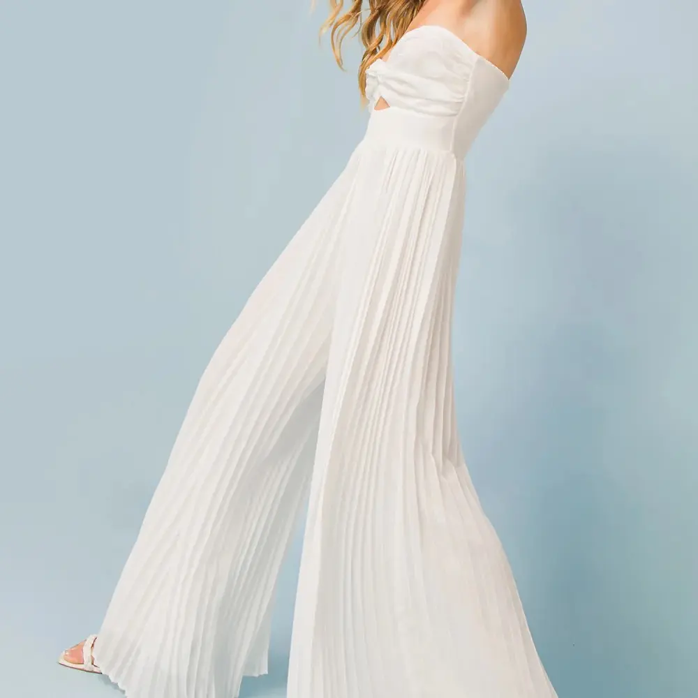 White Strapless Jumpsuit