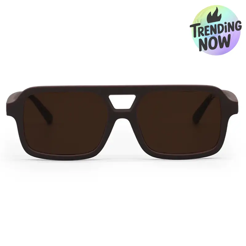 Atlas - Brown - Tangle Free Squared Sunglasses - Certified Shatter-Resistant Lenses - UV400 - For Women & Men