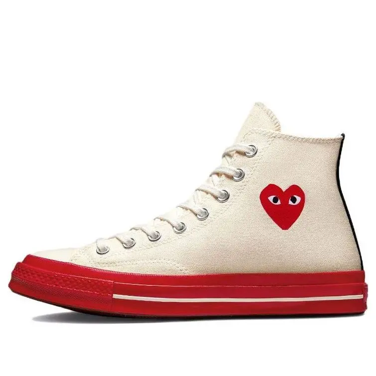 Converse Chuck Taylor All Star 70 Hi Comme des Garcons PLAY Egret Red Midsole