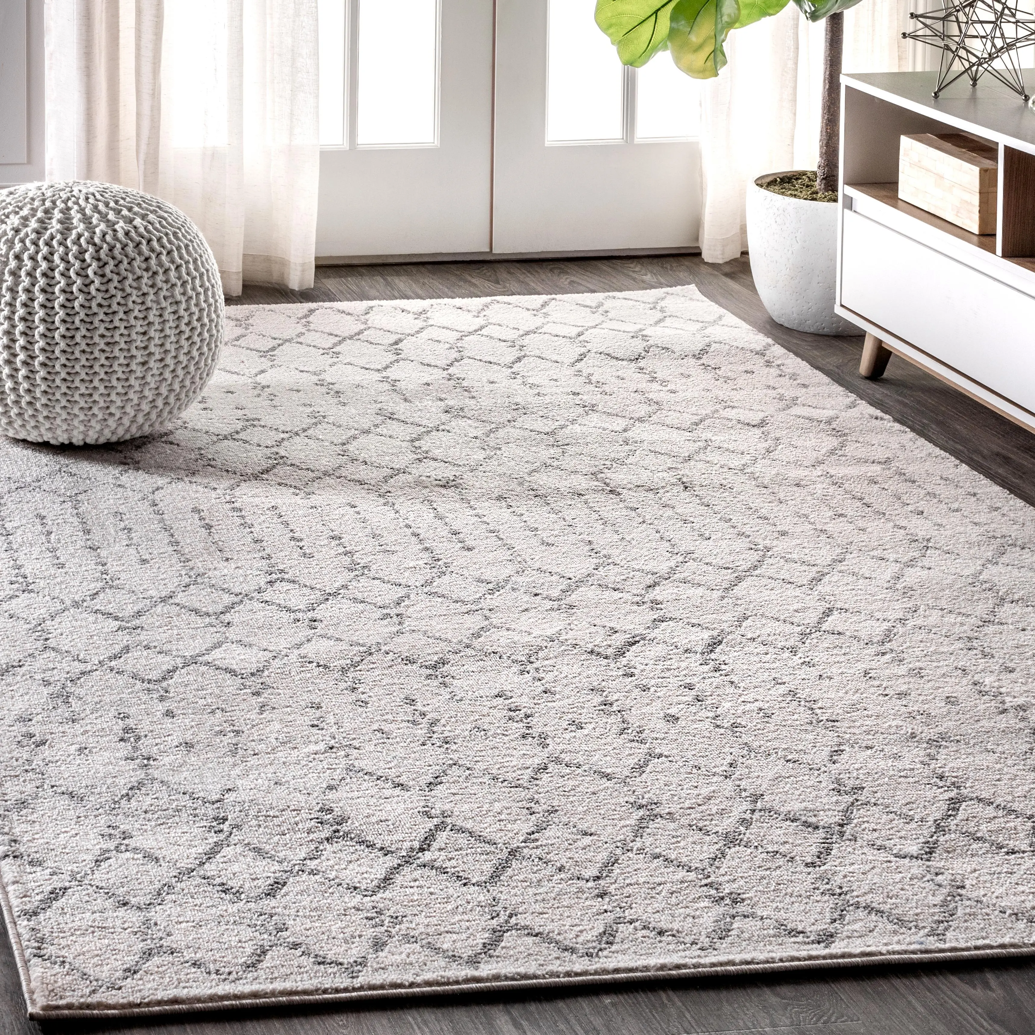 JONATHAN Y Moroccan HYPE Boho Vintage Diamond Cream/Gray Indoor Area Rug - Boho Rug with Berber Pattern Art, Turkish Loom Craft for Living Room, Bedroom, Living Room Decorations, Boho Rugs, Polypropylene