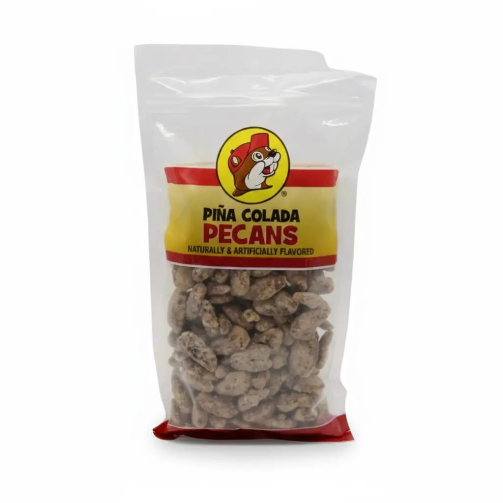 Buc-ee's Pina Colada Roasted Pecans - Candied, Glazed, Fruity Nut Snack with Tropical Fruit, Coconut Flavor, Natural Ingredients, Gluten-Free Premium Whole Pecans for Summer Gatherings