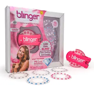 Diamond Collection Starter Set with blinger® Gem Stamper + 75 Colorful Hair-Safe Gems