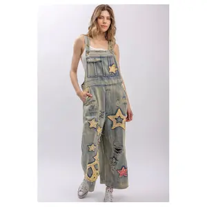Piece of Me Patchwork Denim Overalls