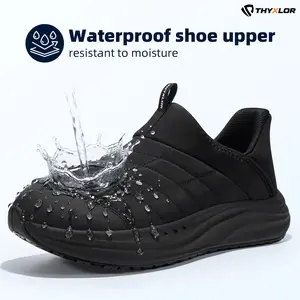 THYXOR Men's Black Slip-On Work Sneakers Waterproof Non-Slip Oil Resistant Comfortable Footwear for Kitchen & Food Service All-Day Wear - Boy