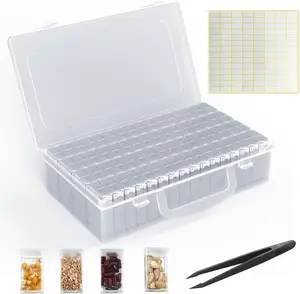 Solts Seed Storage Box with Pcs Label Stir and a Tweezers,Diamond Painting Organizer,Portable Bead Storage,Seed Organizer Use for Flower Seeds,Vegetable Seeds.