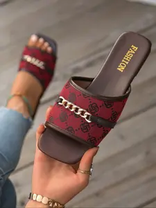 Women's Casual Flat & Low Heel Woven Slippers, Flat Slides Sandals, Textile Upper, Rubber Sole, All-Season Wear, Multiple Colors Available