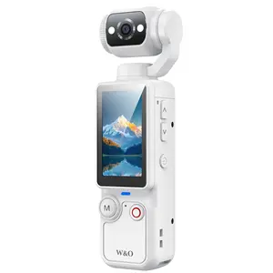 Q7 Rotating Lens 2.5K 100 MP Action Video Camera with Memory Card, White
