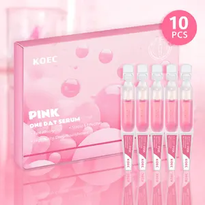 Pink Glow Serum - Peptide Niacinamide Serum, Salmon DNA One Day Serum for Uneven Skintone Repair, Single Use Vial Skincare for Skin Tone Correction, Hydrating, Smoothing, Repairing