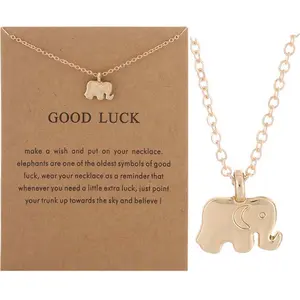 New personality creative trend elephant pendant clavicle chain baby elephant creative card card short necklace simple fashion advanced